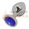 Pluga metalico joya anal azul tamaño M
